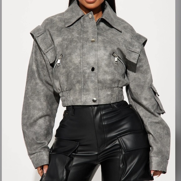 Harper Washed Faux Leather Jacket - Picture 7 of 10